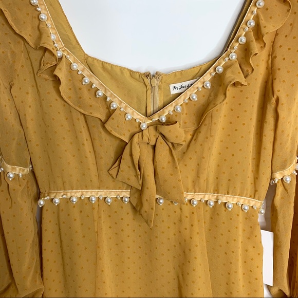 For Love & Lemons Marquee Mini Dress Mustard M NWT - Picture 8 of 16